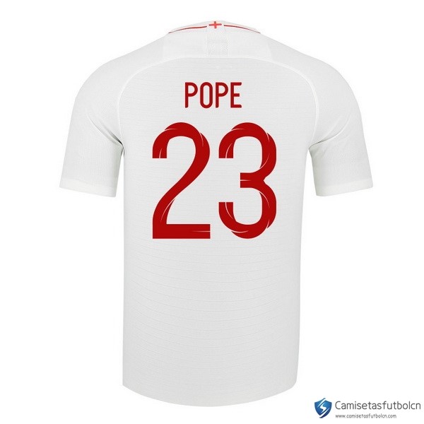 Camiseta Seleccion Inglaterra Primera equipo Pope 2018 Blanco